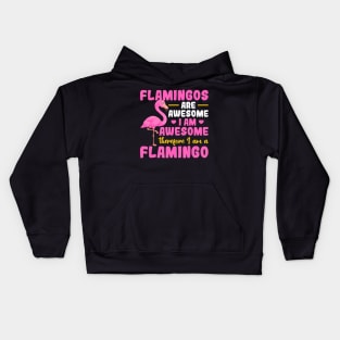 Flamingo Animals Flamingos are Awesome Kids Hoodie